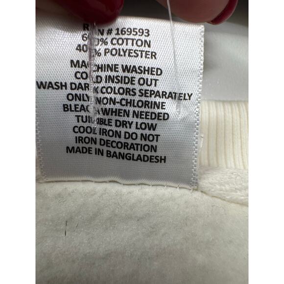 NWT New York City Cream Unisex Large Fleece Lined Cotton Crewneck NY Sweatshirt - Picture 5 of 5